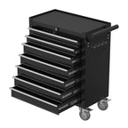 7-Drawer Rolling Tool Chest with Wheels, Metal Tool StoraCabinet with Lock&Keys and Swivel, Toolbox with Drawers, Tool Box for Warehouse,Garage, Repair Shop, Workshop (Black, 7-Drawer)