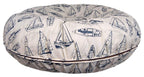 BESSIE AND BARNIE Water Resistant Navy Sail Boat Indoor/Outdoor Durable Bagel Pet/Dog Bed with Removable Cover (Multiple Sizes)