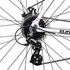 Hiland Road Hybrid Bike Urban City Commuter Bicycle with Disc Brake for Men Comfortable Bicycle 700C Wheels 24 speeds Bikes Silver 57cm
