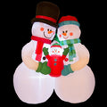 8 ft. H Lighted Inflatable Snowman Family Decor