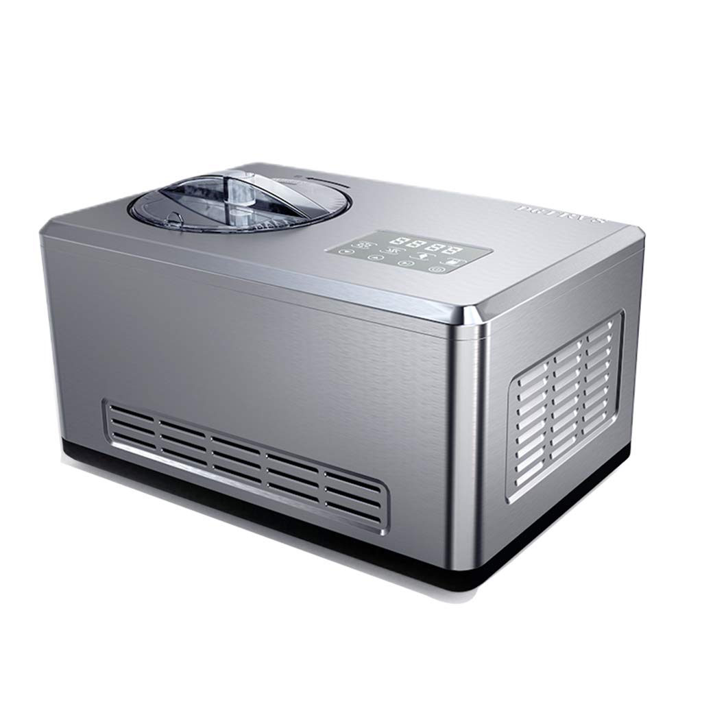 Ice cream maker?Ice cream mamachine?Compression cooling?Finished product Gelato Sherbet Frozen yogurt Soft ice?Timer?180W?2L? steel