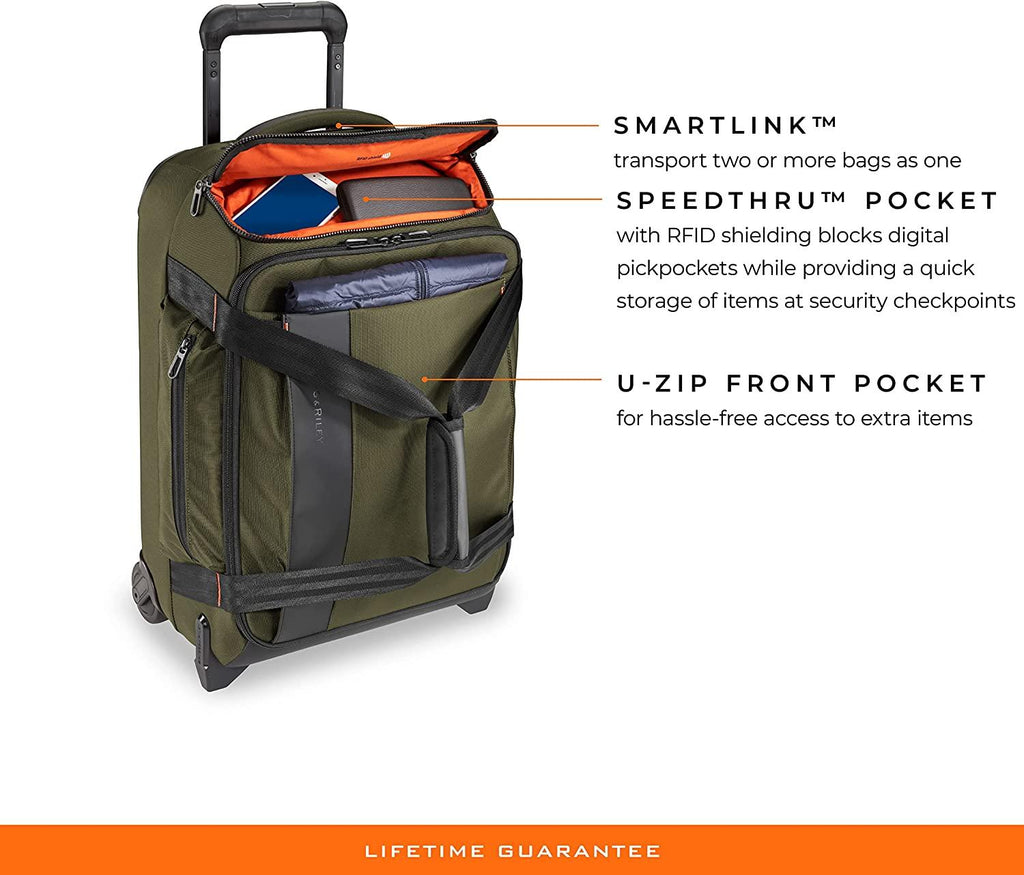 ZDX Upright Rolling Duffel Bag, Hunter, Carry-On 21-Inch