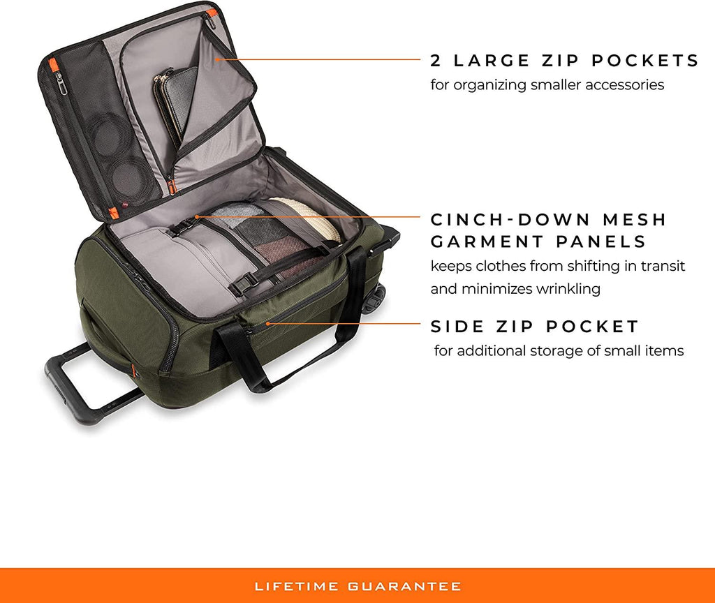 ZDX Upright Rolling Duffel Bag, Hunter, Carry-On 21-Inch