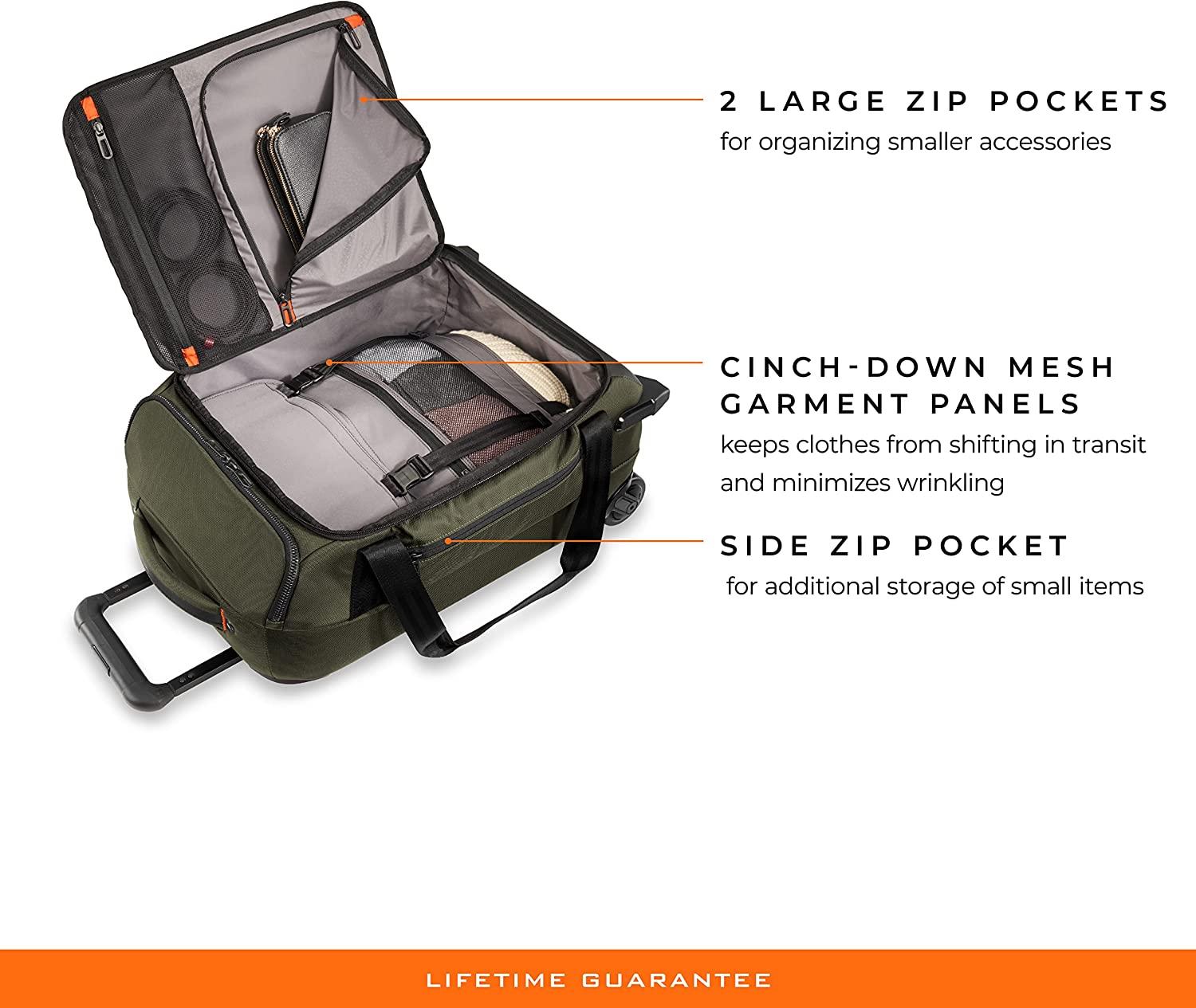 ZDX Upright Rolling Duffel Bag, Hunter, Carry-On 21-Inch