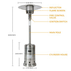 QURTARSE Stainless Steel Propane Patio Heater for dinner party , family gathering , garden , backyard , restaurant , coffee shop , schools