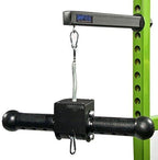 Grip Freak Thick Grip Wrist Roller w Power Rack Arm &amp; Weight Plate Loader