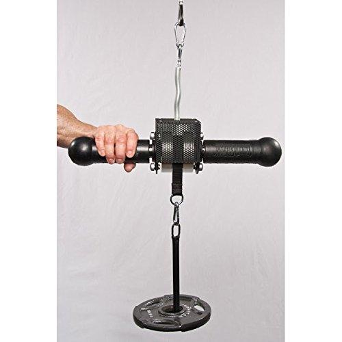 Grip Freak Thick Grip Wrist Roller w Power Rack Arm &amp; Weight Plate Loader