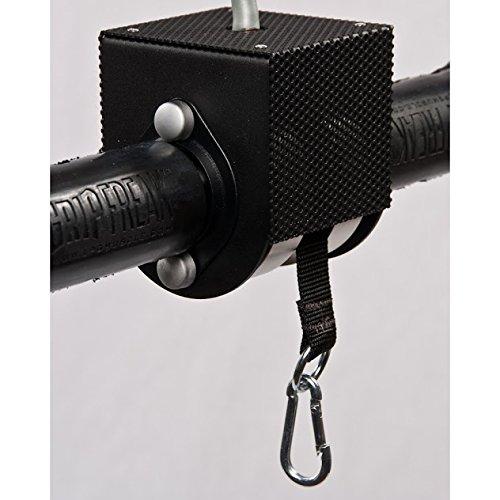 Grip Freak Thick Grip Wrist Roller w Power Rack Arm &amp; Weight Plate Loader