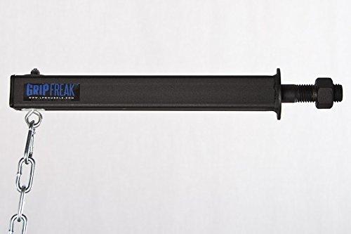 Grip Freak Thick Grip Wrist Roller w Power Rack Arm &amp; Weight Plate Loader