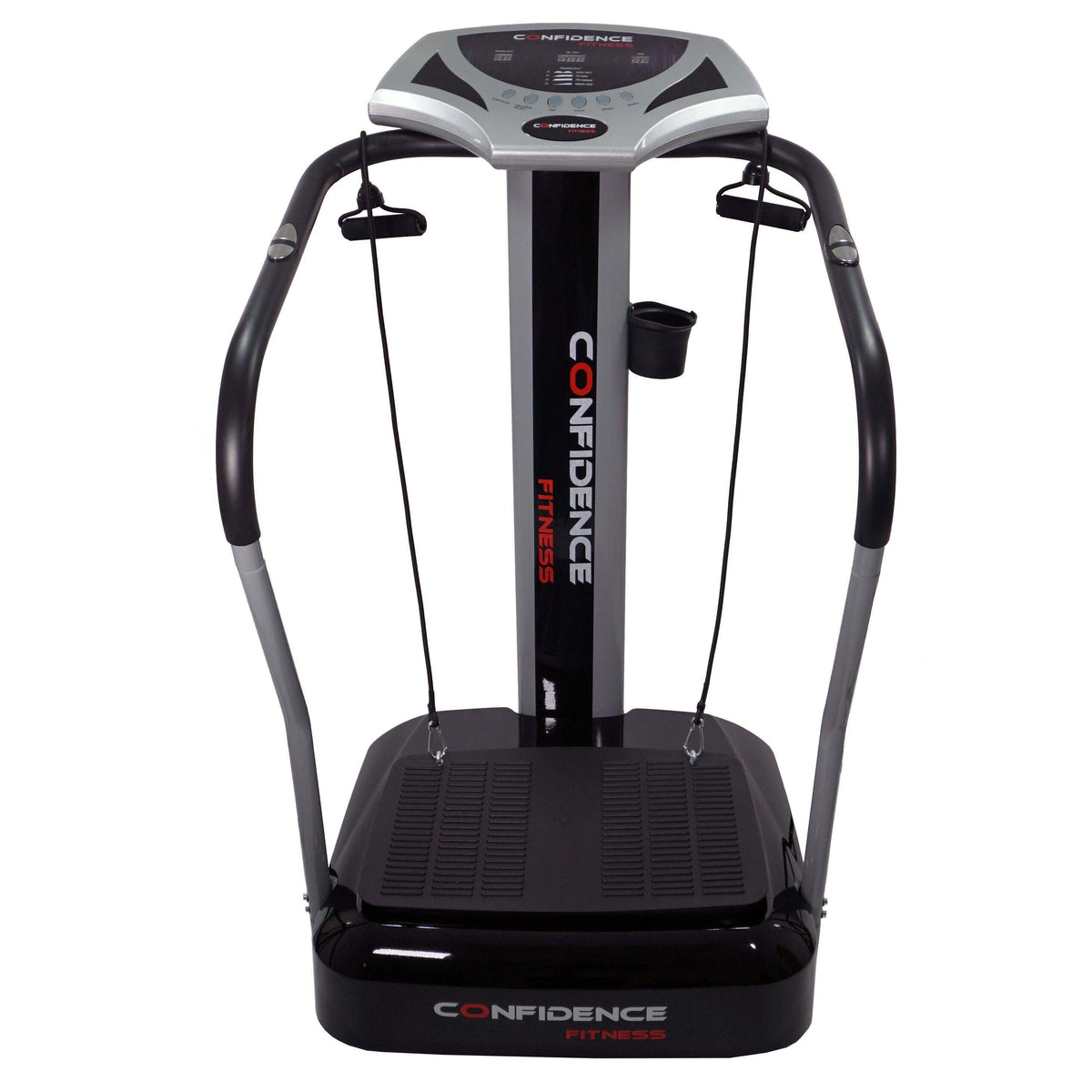 Confidence Fitness Whole Body Vibration Platform Trainer Fitness Machine with Arm Straps