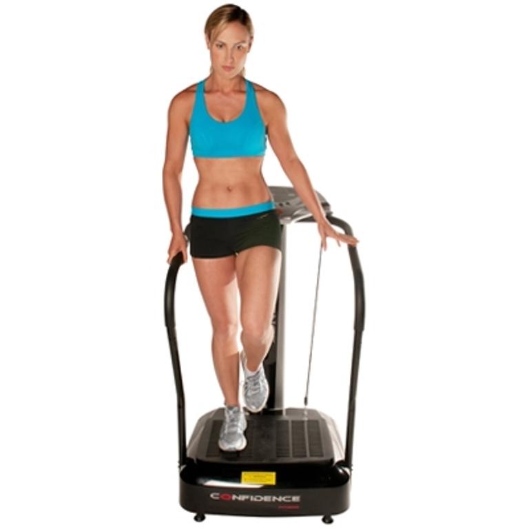 Confidence Fitness Whole Body Vibration Platform Trainer Fitness Machine with Arm Straps