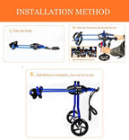 ADAHX Adjustable Dog Wheelchair, 6 Sizes for Front/Hind Legs Rehabilitation, 2 Wheels Wheelchair for Back Legs Lightweight Dog Cart Wheels,Blue,M