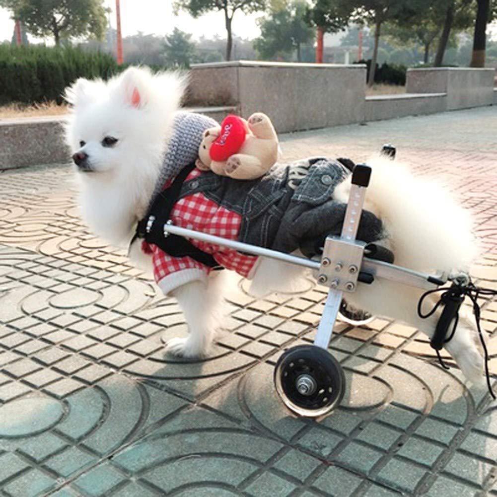 ADAHX Adjustable Dog Wheelchair, 6 Sizes for Front/Hind Legs Rehabilitation, 2 Wheels Wheelchair for Back Legs Lightweight Dog Cart Wheels,Blue,M