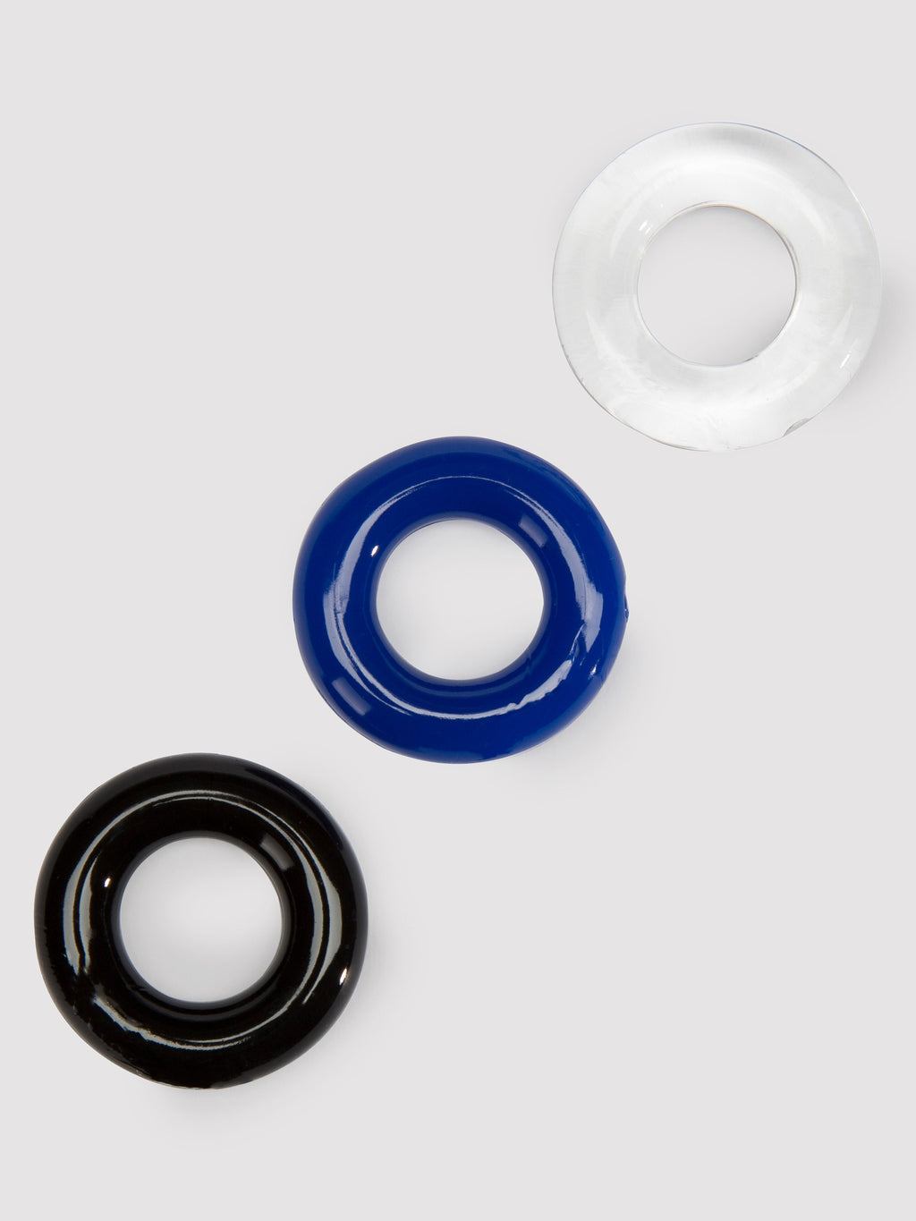 BASICS Donut Cock Ring Multipack (3 Count), Clear