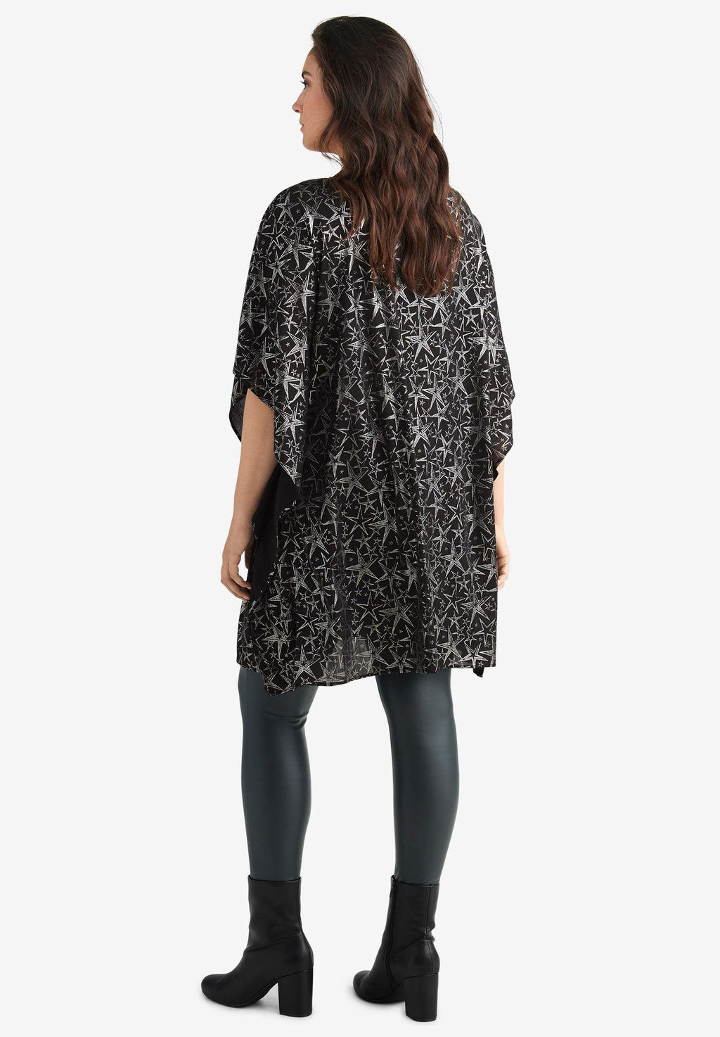 star print poncho tunic