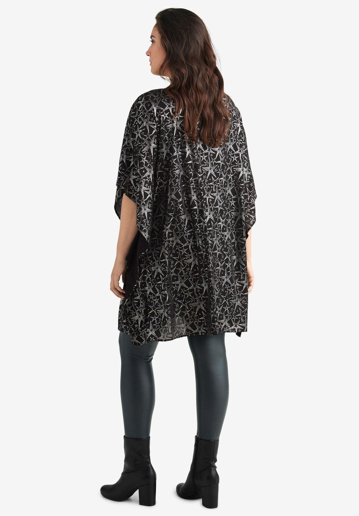 star print poncho tunic