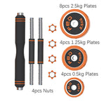 Adjustable 66LB Dumbbell Weight Sets for Home Gym Fitness Training with Box Pacand Detachable Rubber Ring, Orange