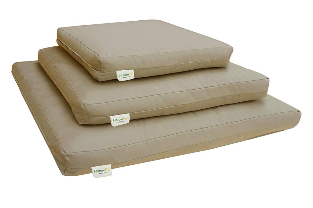 NaturoPet Natural Orthopedic Dog Bed, Premium Virgin Wool &amp; Coco-Latex Pet Mattress Removable Washable Cover Water Resistant Indoor-Outdoor Durable Chew Resistant Made in USA