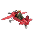 29 in. Red Airplane with Lighted Christmas Tree and Gifts