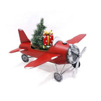 29 in. Red Airplane with Lighted Christmas Tree and Gifts