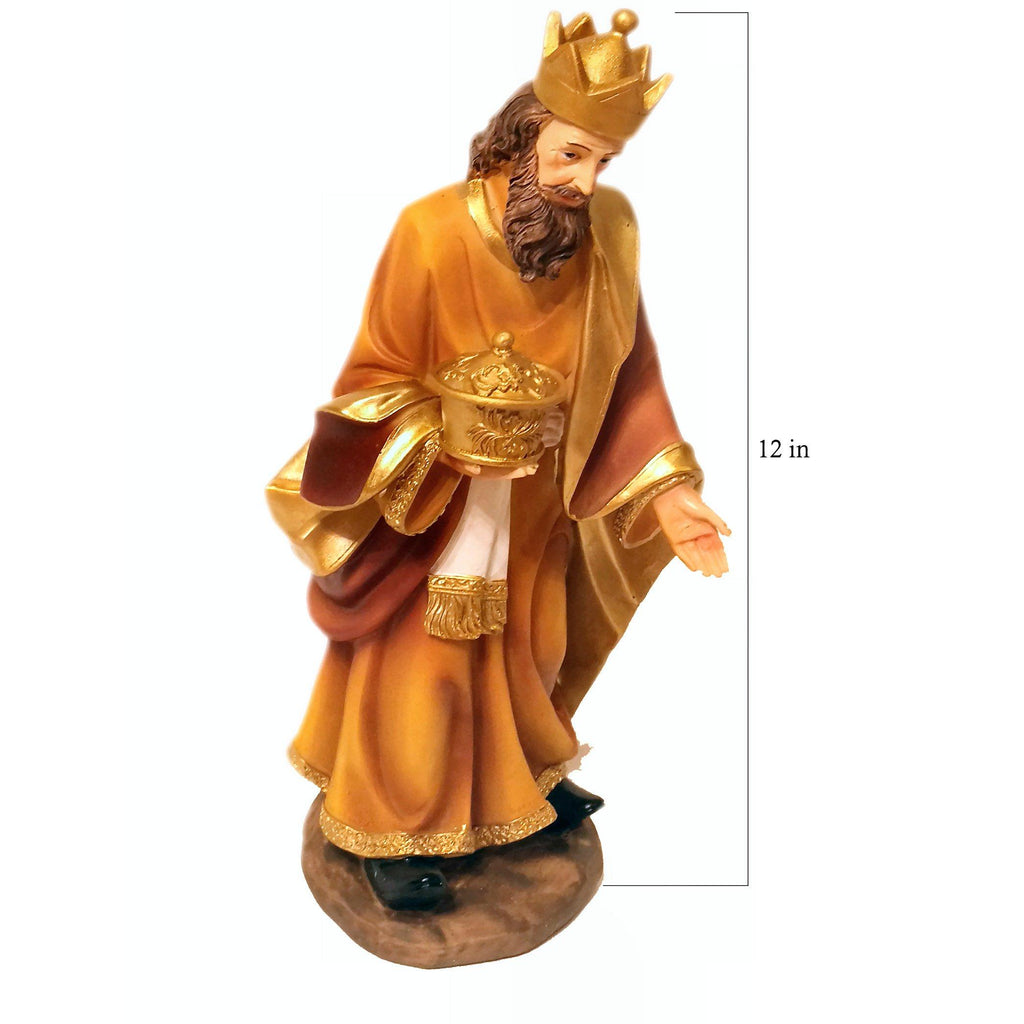 Faithful Treasure 12 inch Tall 11-Piece Set of Large Christmas Nativity Scene Figurines