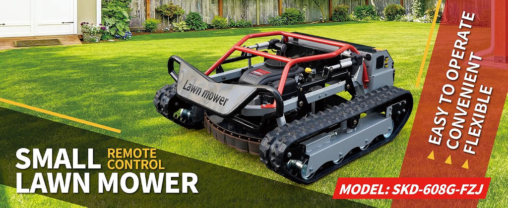 Remote-Controlled Lawnmower, 9HP Tracked Lawnmower, 22-Inch Mowing Width, Remote Start/Stop Control, Suitable for Farms, Gardens, Riverbanks, Lawns