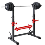 YOHOME PRODUCTS Barbell Rack 550lbs Max Load adjustable Squat Stand Dipping Station Weight Bench