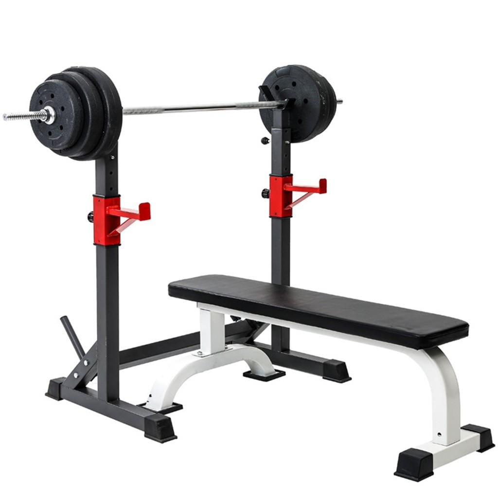 Barbell Rack 550LBS Max Load Adjustable Squat Stand Dipping Station Weight Bench
