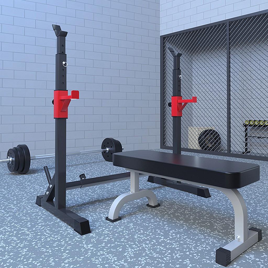 YOHOME PRODUCTS Barbell Rack 550lbs Max Load adjustable Squat Stand Dipping Station Weight Bench
