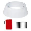 30 in. White Metal Christmas Tree Collar