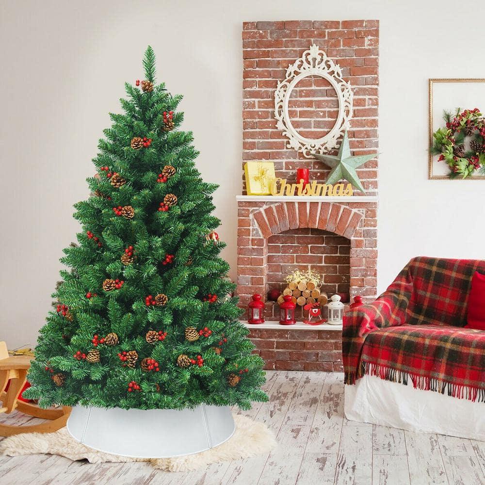 30 in. White Metal Christmas Tree Collar