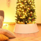 30 in. White Metal Christmas Tree Collar