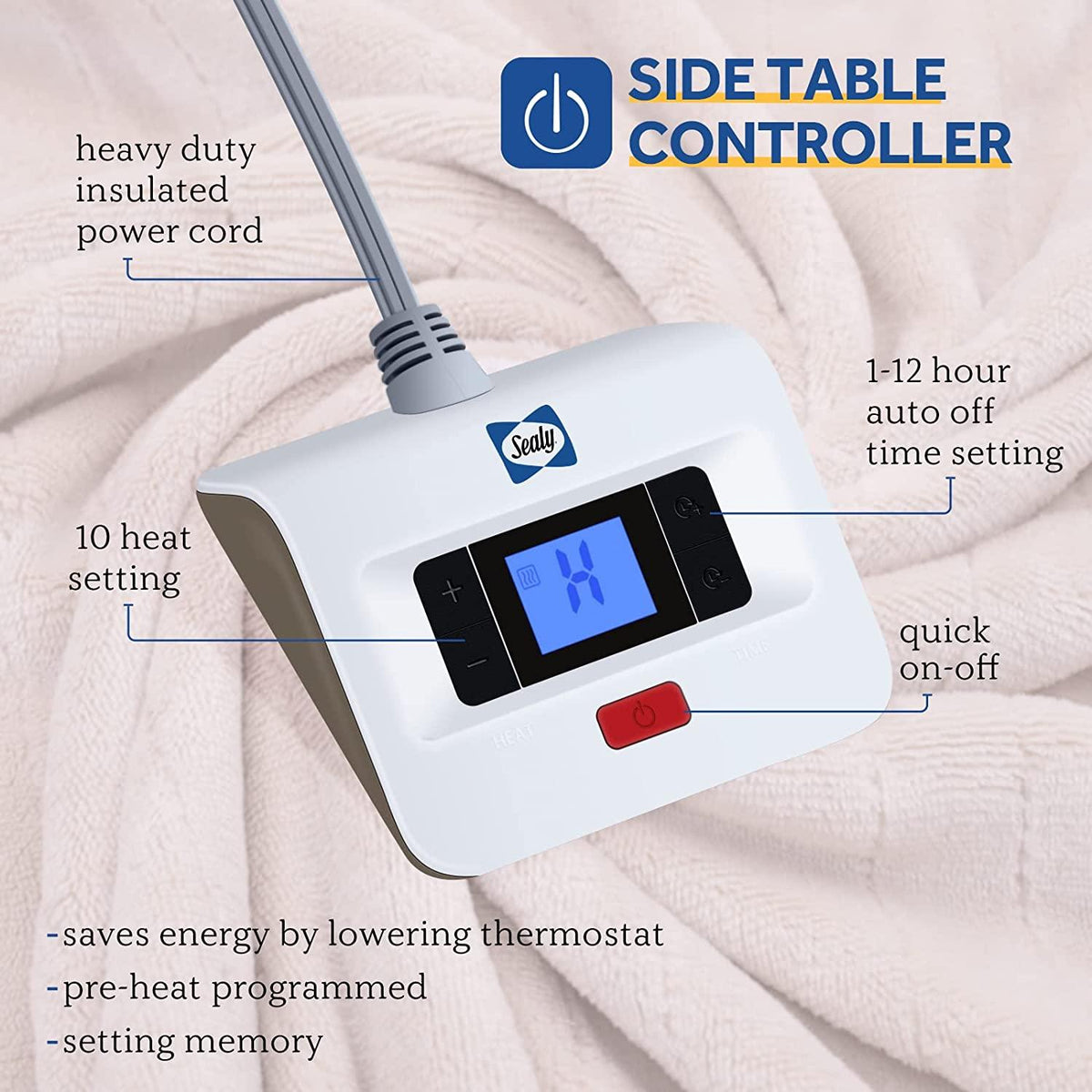 Electric Blanket Full Size, Flannel Heated Blanket with 10 Heating Levels  1-12 Hours Auto Shut Off, Fast Heating Warm Blanket, Machine Washable, Beige, 80 x 84 Inch