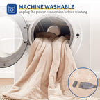 Electric Blanket Full Size, Flannel Heated Blanket with 10 Heating Levels  1-12 Hours Auto Shut Off, Fast Heating Warm Blanket, Machine Washable, Beige, 80 x 84 Inch