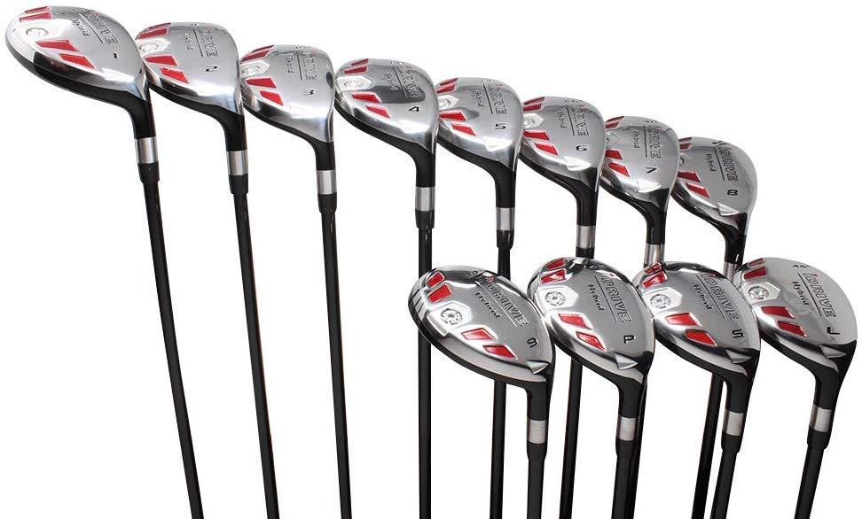 Senior Women's Golf Clubs All Ladies iDrive Hybrids Complete Set Includes: #1, 2, 3, 4, 5, 6, 7, 8, 9, PW, SW, LW. Lady L Flex Right Handed Utility Oversized Clubs. Perfect for 55+ Years Old