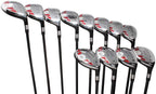iDrive Hybrids Senior Men's All True Complete Full Set, Includes: #1, 2, 3, 4, 5, 6, 7, 8, 9, PW, SW, LW. Senior Flex with Premium Men's Arthritic Golf Grip Right Handed Utility “A” Flex Clubs
