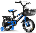 JLFSDB Kids Bike BMX Bike for Kids Boys Girls Bicycle Children's Bicycles Boys Girls Pedal Bicycle High-Carbon Steel with Training Wheels and Handbrake 85% Assembled (Color : Blue, Size : 12inch)