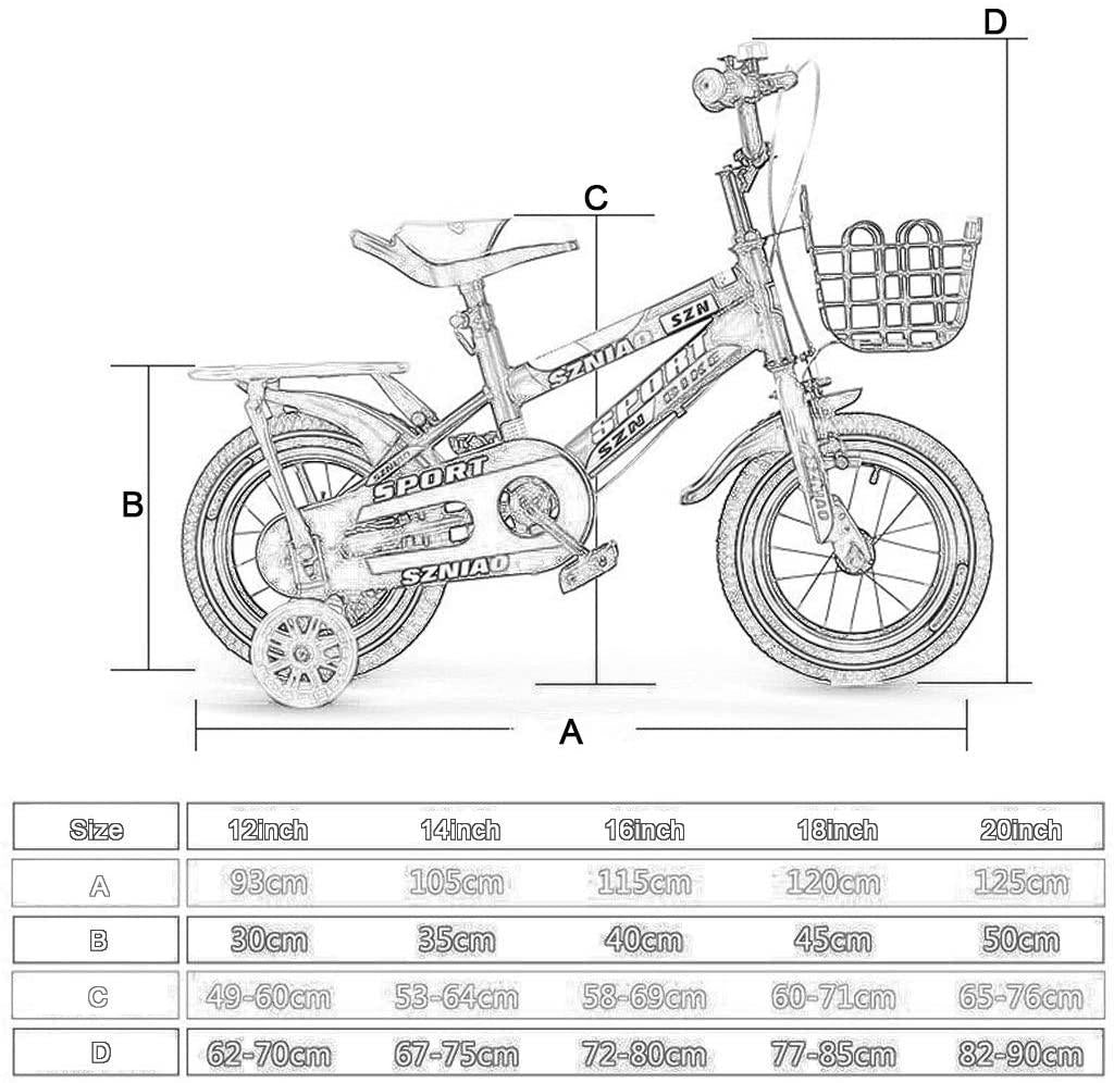 JLFSDB Kids Bike BMX Bike for Kids Boys Girls Bicycle Children's Bicycles Boys Girls Pedal Bicycle High-Carbon Steel with Training Wheels and Handbrake 85% Assembled (Color : Blue, Size : 12inch)