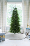 King of Christmas 9' Yorkshire Fir Slim Artificial Christmas Tree with 600 Warm White LED Lights