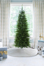 King of Christmas 9' Yorkshire Fir Slim Artificial Christmas Tree with 600 Warm White LED Lights