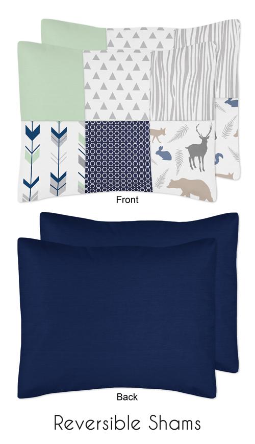 Woodsy Navy Grey Full Queen Comforter Bedding Set by Sweet Jojo s