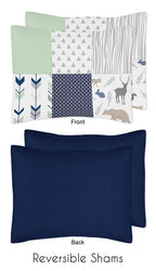Woodsy Navy Grey Full Queen Comforter Bedding Set by Sweet Jojo s