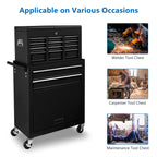8-Drawer Rolling Tool Chest w/Lock, Tool StoraCabinet w/Wheels, Detachable Top, Drawers & Drawer Liners, Tool Organizer Box for Garage, Warehouse & Repair Shop