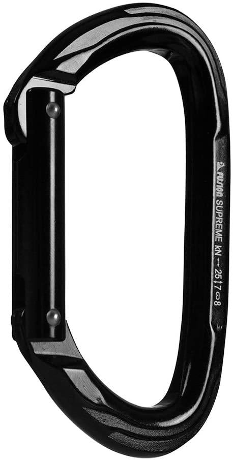 Fusion Climb Vapor Aluminum Straight Gate Modified D Black Carabiner 10-Pack