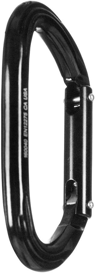 Fusion Climb Vapor Aluminum Straight Gate Modified D Black Carabiner 10-Pack