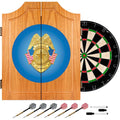 Police Officer Wood Finish Dart Cabinet Set