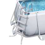 18 x 9 x 4 Foot Rectangular Above Ground Pool Set with Ladder, 1000 Gallon Sand Filter Pump, Ground Cloth, Pool Cover,