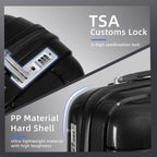 Luggage Hardside Suitcase Sets,3 Piece Travel Luggage Sets with Spinner Wheels,Lightweight PP Luggae Sets Clearance with TSA Lock (Black)