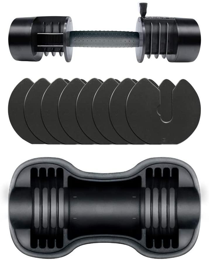 ATIVAFIT Adjustable Dumbbell for Workout Strength Training Fitness Weight Gym, 27.5 Pounds (Single)