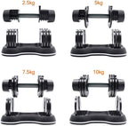 ATIVAFIT Adjustable Dumbbell for Workout Strength Training Fitness Weight Gym, 27.5 Pounds (Single)
